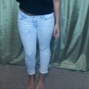 Host pick✨ crop frayed acid destroyed jeggings